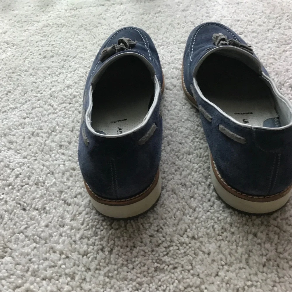 Johnston & Murphy Men's Blue Suede Ellington Tassel Tuxedo Loafers Size 12